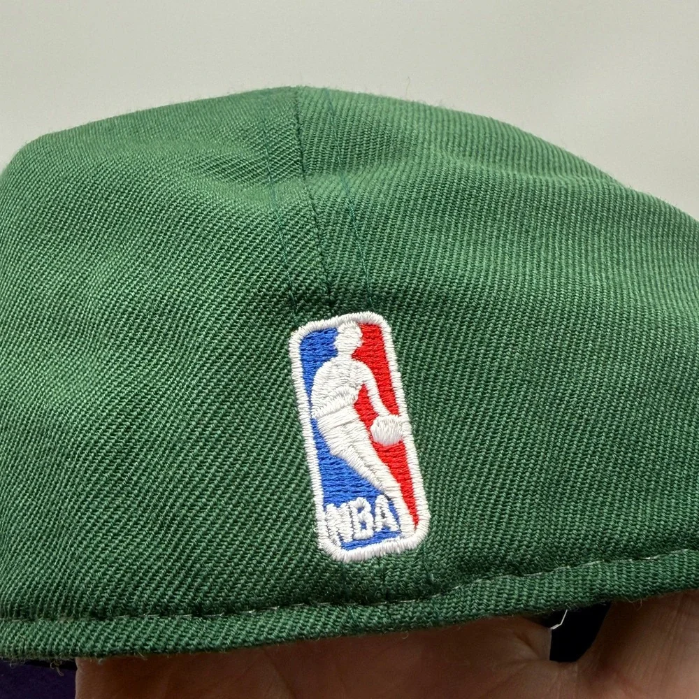 Reebok Milwaukee Bucks NBA Hat Mens 7 5/8 Green Purple Multi Team Fitted Cap